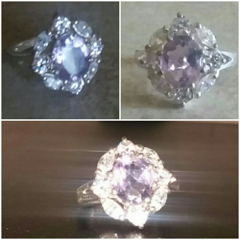 Amethyst and CZ, .925 stamped